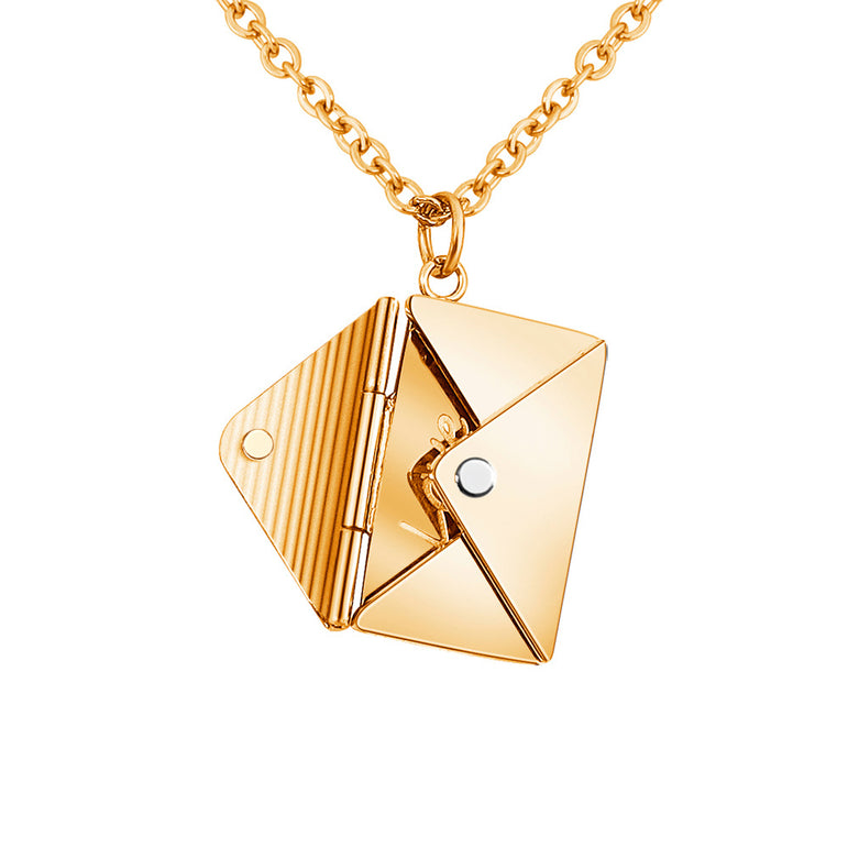 Personalized Secret Message Letter Envelope Necklace