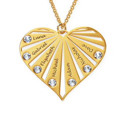 Heart Necklace with Birthstones